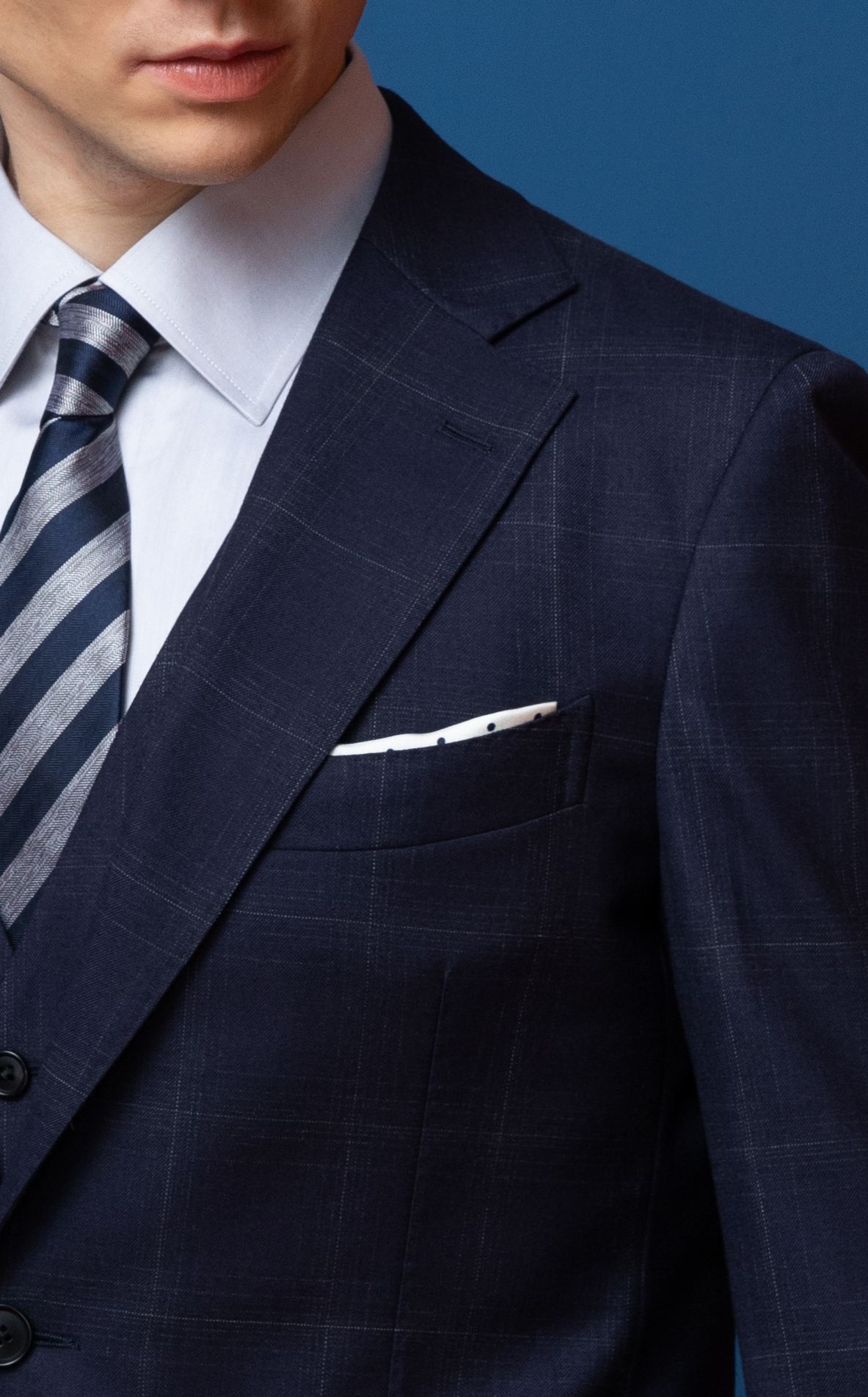 Gray Double-Breasted Suit -- Detail Shot